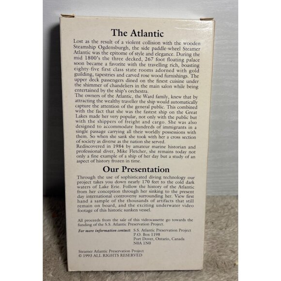 Steamer Atlantic Preservation Project VHS 1993 With Box Historical Documentary - Picture 2 of 4